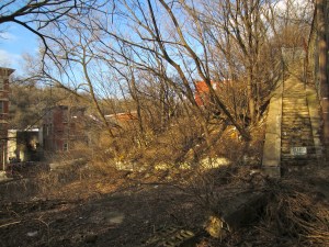 St. Joe St., east of Loth St., with vacant lot, closed N Wendell Al steps